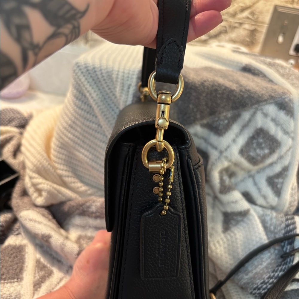 Coach Cassie 19 Black Leather Crossbody Bag - Picture 2 of 9